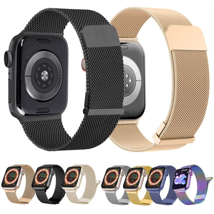 For Apple Watch 8 41mm Milan Double Magnetic Steel Mesh Watch Band(Gray) by buy2fix