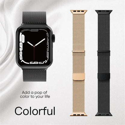 For Apple Watch 7 41mm Milan Double Magnetic Steel Mesh Watch Band(Gray) by buy2fix