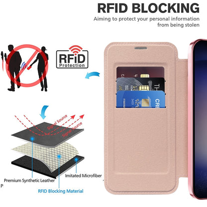 For Samsung Galaxy S25+ 5G Shield MagSafe RFID Anti-theft Rhombus Leather Phone Case(Pink) by buy2fix