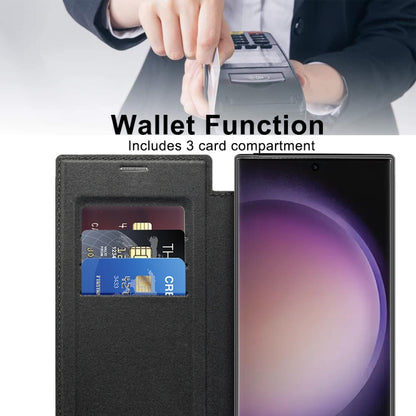 For Samsung Galaxy S25 Ultra 5G Shield MagSafe RFID Anti-theft Rhombus Leather Phone Case(Black) by buy2fix