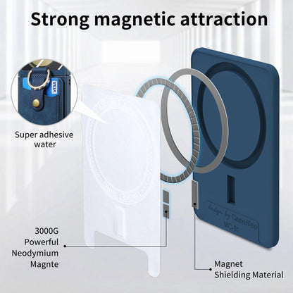 For Samsung Galaxy Z Flip5 5G Integrated Magnetic Card Wallet Diamond-encrusted Ring Phone Case(Blue) - Galaxy Z Flip5 Cases by buy2fix | Online Shopping UK | buy2fix