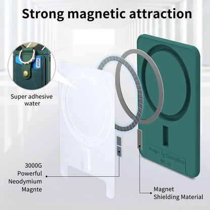 For Samsung Galaxy Z Flip5 5G Integrated Magnetic Card Wallet Diamond-encrusted Ring Phone Case(Green) - Galaxy Z Flip5 Cases by buy2fix | Online Shopping UK | buy2fix