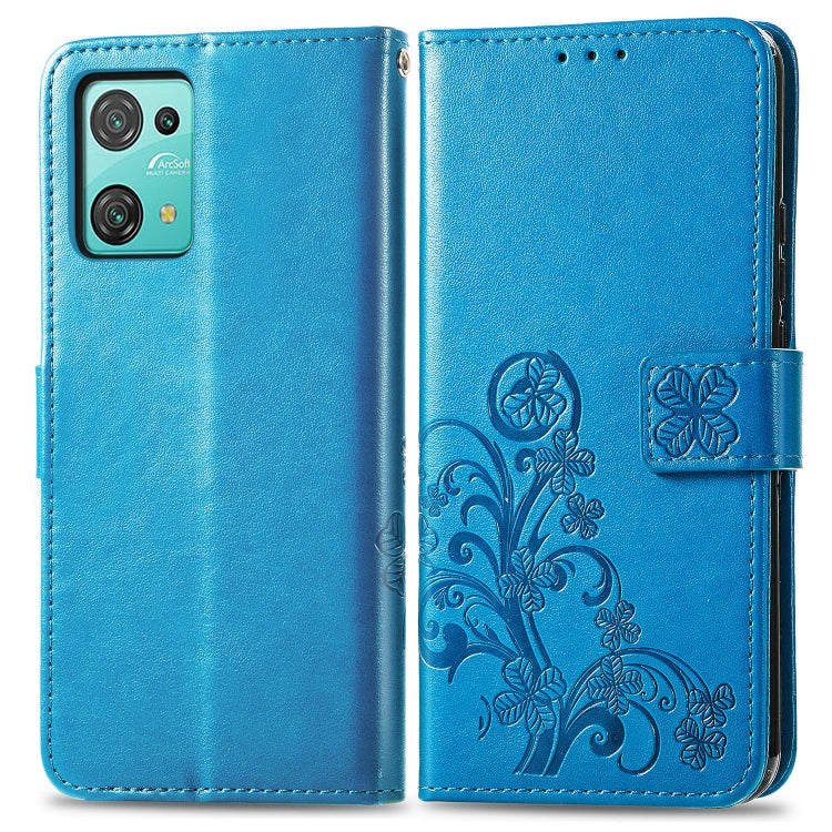 For Blackview Oscal C30 Pro Four-leaf Clasp Embossed Buckle Leather Phone Case(Blue) - More Brand by buy2fix | Online Shopping UK | buy2fix