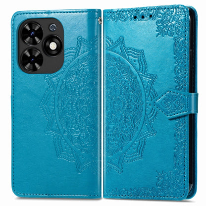 For Tecno Spark Go 2024 Mandala Flower Embossed Leather Phone Case(Blue) by buy2fix
