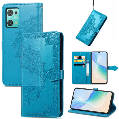 For Blackview C30 Pro Mandala Flower Embossed Leather Phone Case(Blue) - More Brand by buy2fix | Online Shopping UK | buy2fix