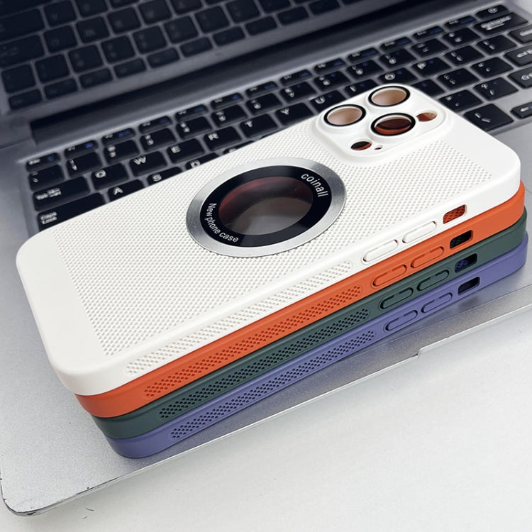 For iPhone 12 Cooling MagSafe Magnifier Phone Case(Purple) by buy2fix