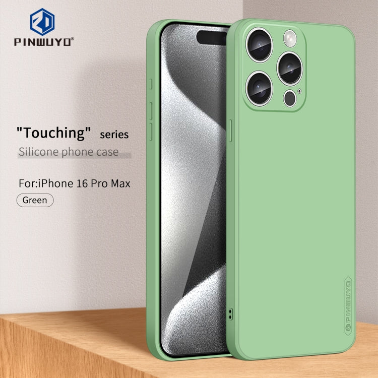 For iPhone 16 Pro Max PINWUYO Sense Series Liquid Silicone TPU Phone Case(Green) - iPhone 16 Pro Max Cases by PINWUYO | Online Shopping UK | buy2fix