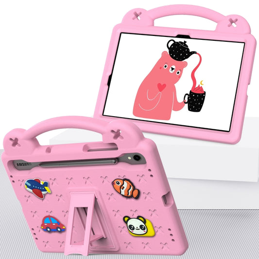 For Samsung Galaxy Tab S9 X710/X716B Handle Kickstand Children EVA Shockproof Tablet Case(Pink) by buy2fix