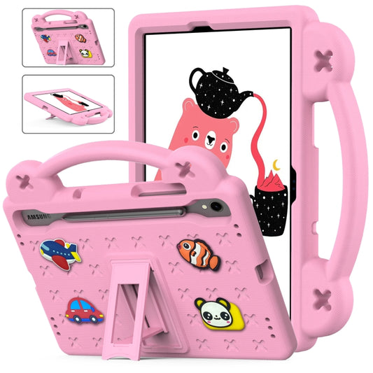 For Samsung Galaxy Tab S8 X700 Handle Kickstand Children EVA Shockproof Tablet Case(Pink) by buy2fix
