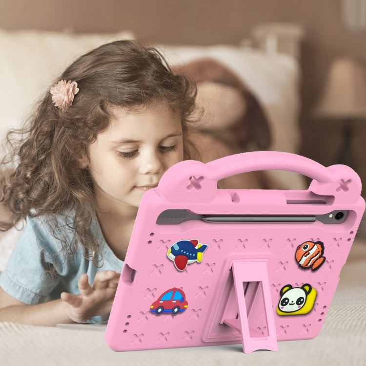For Samsung Galaxy Tab S8 X700 Handle Kickstand Children EVA Shockproof Tablet Case(Pink) by buy2fix