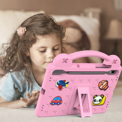 For Samsung Galaxy Tab S8 X700 Handle Kickstand Children EVA Shockproof Tablet Case(Pink) by buy2fix