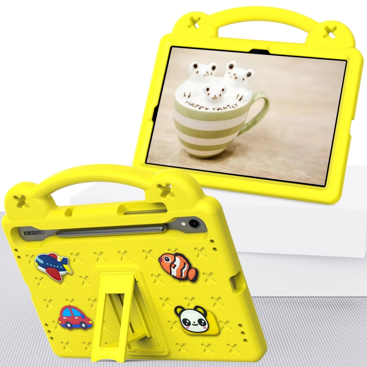 For Samsung Galaxy Tab S8 X700 Handle Kickstand Children EVA Shockproof Tablet Case(Yellow) by buy2fix