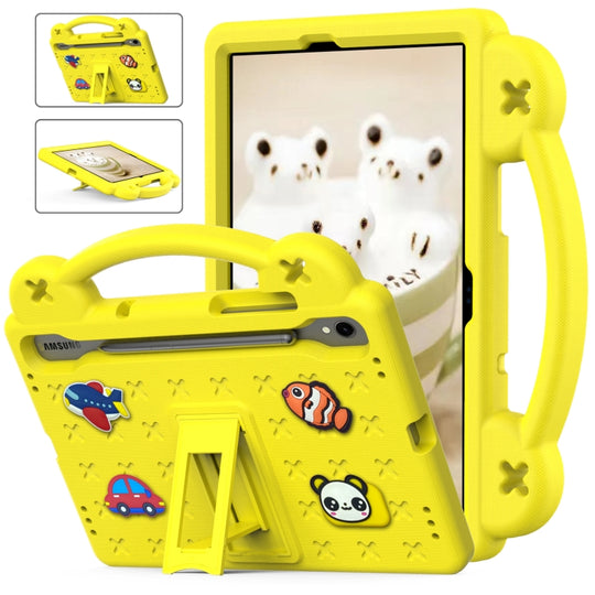 For Samsung Galaxy Tab S7 T870 Handle Kickstand Children EVA Shockproof Tablet Case(Yellow)