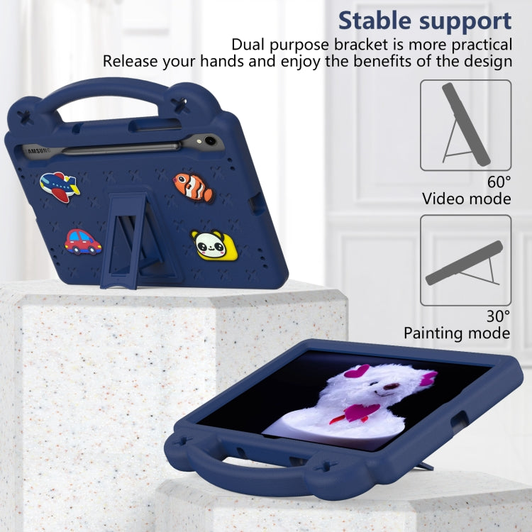 For Samsung Galaxy Tab S7 T870 Handle Kickstand Children EVA Shockproof Tablet Case(Navy Blue) - Galaxy Tab S7 by buy2fix | Online Shopping UK | buy2fix