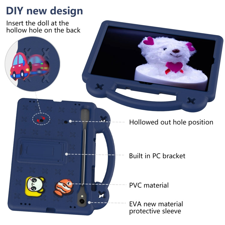 For Samsung Galaxy Tab S7 T870 Handle Kickstand Children EVA Shockproof Tablet Case(Navy Blue) - Galaxy Tab S7 by buy2fix | Online Shopping UK | buy2fix