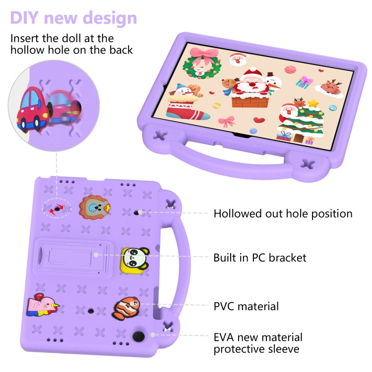 For Samsung Galaxy Tab A9+ X216B Handle Kickstand Children EVA Shockproof Tablet Case(Light Purple) - Galaxy Tab A9+ by buy2fix | Online Shopping UK | buy2fix