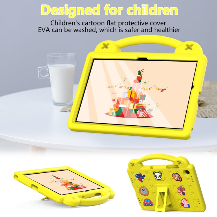 For Samsung Galaxy Tab A9+ X216B Handle Kickstand Children EVA Shockproof Tablet Case(Yellow) - Galaxy Tab A9+ by buy2fix | Online Shopping UK | buy2fix