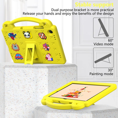For Samsung Galaxy Tab A9+ X216B Handle Kickstand Children EVA Shockproof Tablet Case(Yellow) - Galaxy Tab A9+ by buy2fix | Online Shopping UK | buy2fix