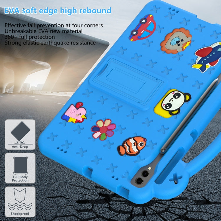 For Samsung Galaxy Tab S9 FE+ 12.4 X610N Handle Kickstand Children EVA Shockproof Tablet Case(Sky Blue) - Galaxy Tab S9 FE+ by buy2fix | Online Shopping UK | buy2fix