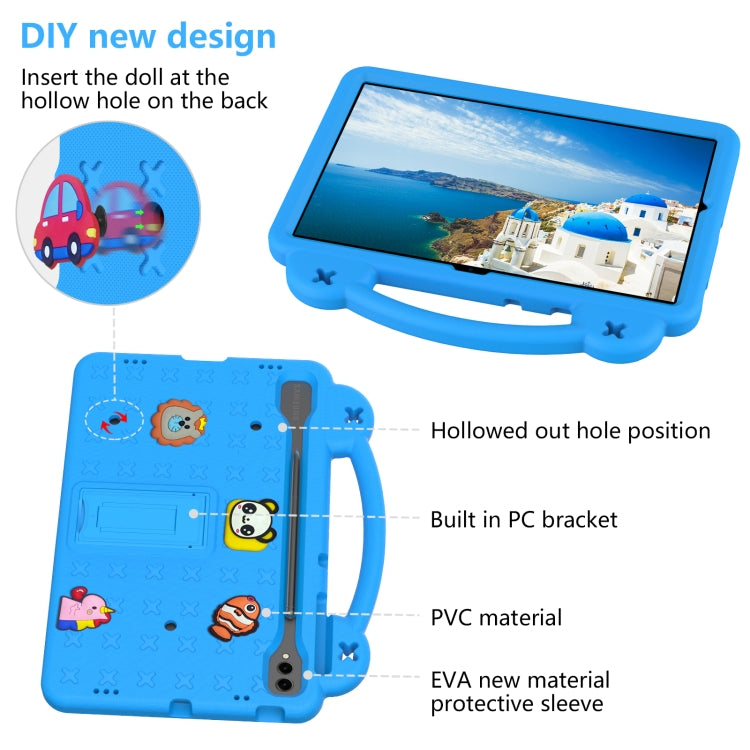 For Samsung Galaxy Tab S9+ 12.4 X810 Handle Kickstand Children EVA Shockproof Tablet Case(Sky Blue) - Galaxy Tab S9+ Cases by buy2fix | Online Shopping UK | buy2fix