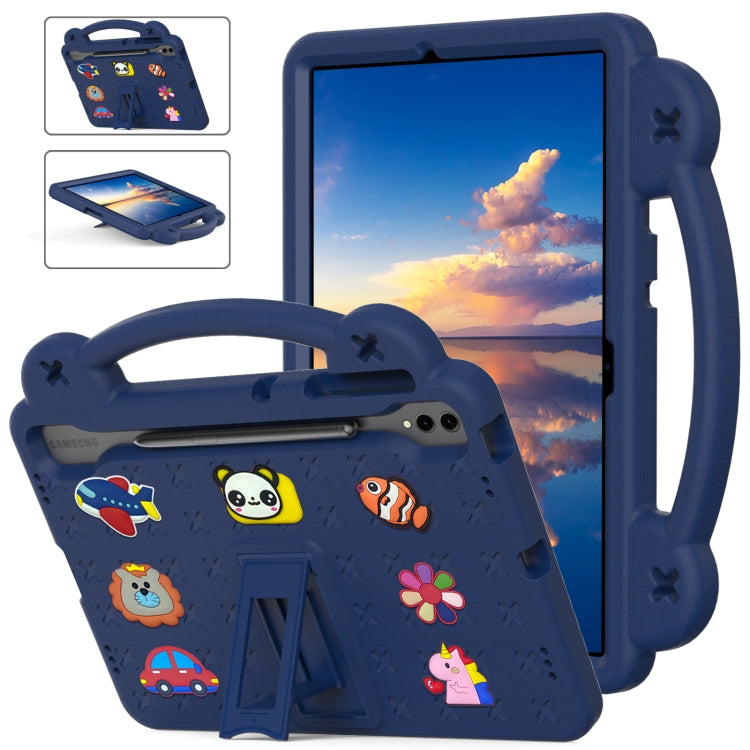 For Samsung Galaxy Tab S9+ 12.4 X810 Handle Kickstand Children EVA Shockproof Tablet Case(Navy Blue) - Galaxy Tab S9+ Cases by buy2fix | Online Shopping UK | buy2fix