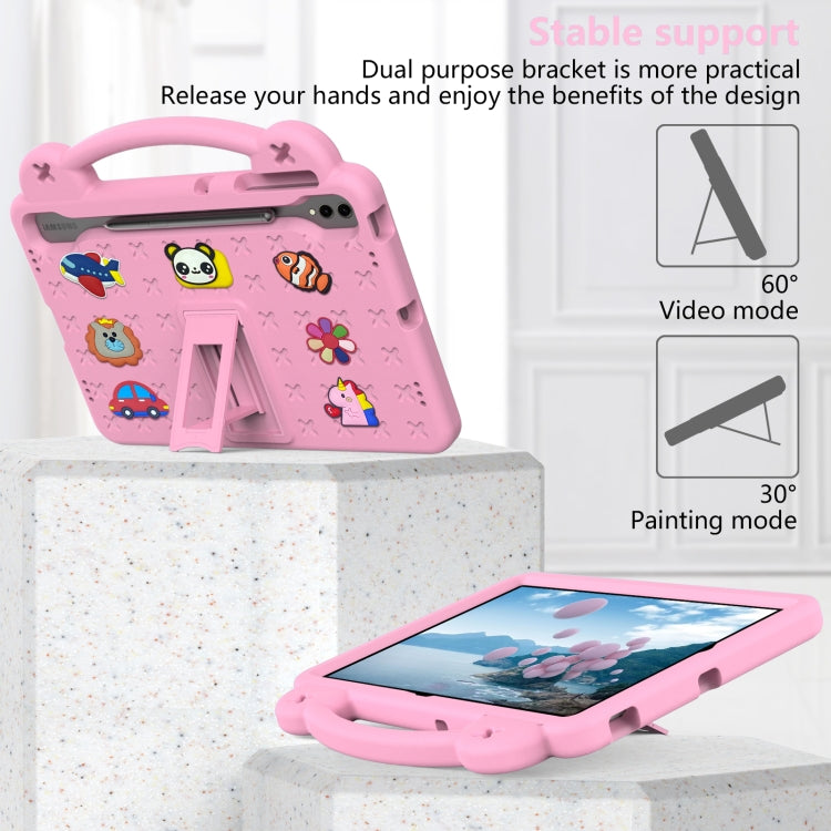 For Samsung Galaxy S7 FE 12.4 T730 / T736 Handle Kickstand Children EVA Shockproof Tablet Case(Pink) - Galaxy Tab S7 FE by buy2fix | Online Shopping UK | buy2fix