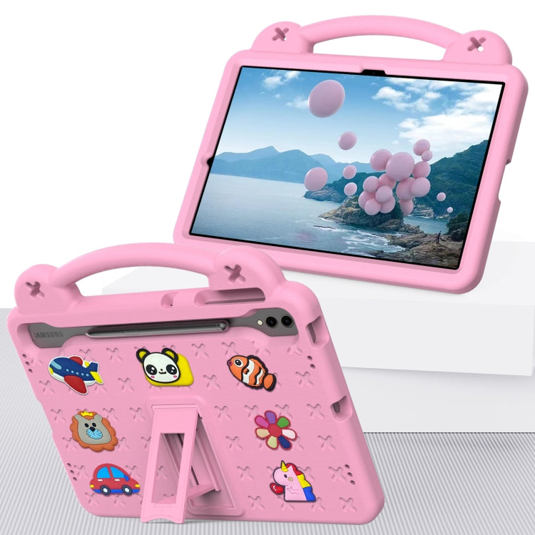 For Samsung Galaxy S7 FE 12.4 T730 / T736 Handle Kickstand Children EVA Shockproof Tablet Case(Pink) - Galaxy Tab S7 FE by buy2fix | Online Shopping UK | buy2fix