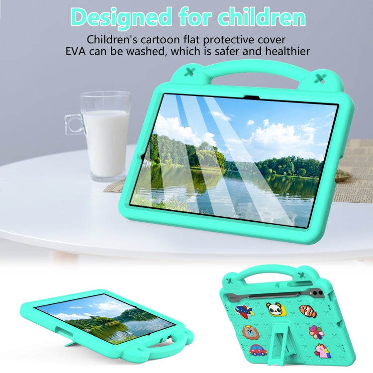 For Samsung Galaxy S7 FE 12.4 T730 / T736 Handle Kickstand Children EVA Shockproof Tablet Case(Mint Green) - Galaxy Tab S7 FE by buy2fix | Online Shopping UK | buy2fix