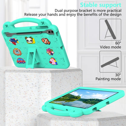 For Samsung Galaxy S7 FE 12.4 T730 / T736 Handle Kickstand Children EVA Shockproof Tablet Case(Mint Green) - Galaxy Tab S7 FE by buy2fix | Online Shopping UK | buy2fix