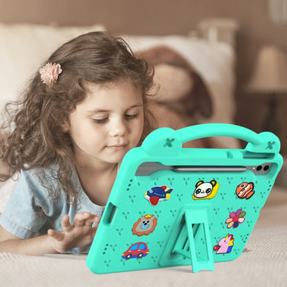 For Samsung Galaxy S7 FE 12.4 T730 / T736 Handle Kickstand Children EVA Shockproof Tablet Case(Mint Green) - Galaxy Tab S7 FE by buy2fix | Online Shopping UK | buy2fix