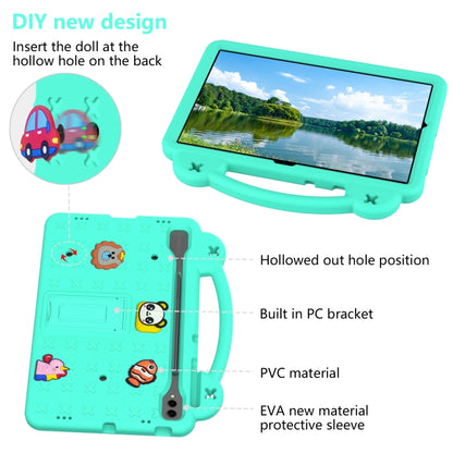 For Samsung Galaxy S7 FE 12.4 T730 / T736 Handle Kickstand Children EVA Shockproof Tablet Case(Mint Green) - Galaxy Tab S7 FE by buy2fix | Online Shopping UK | buy2fix