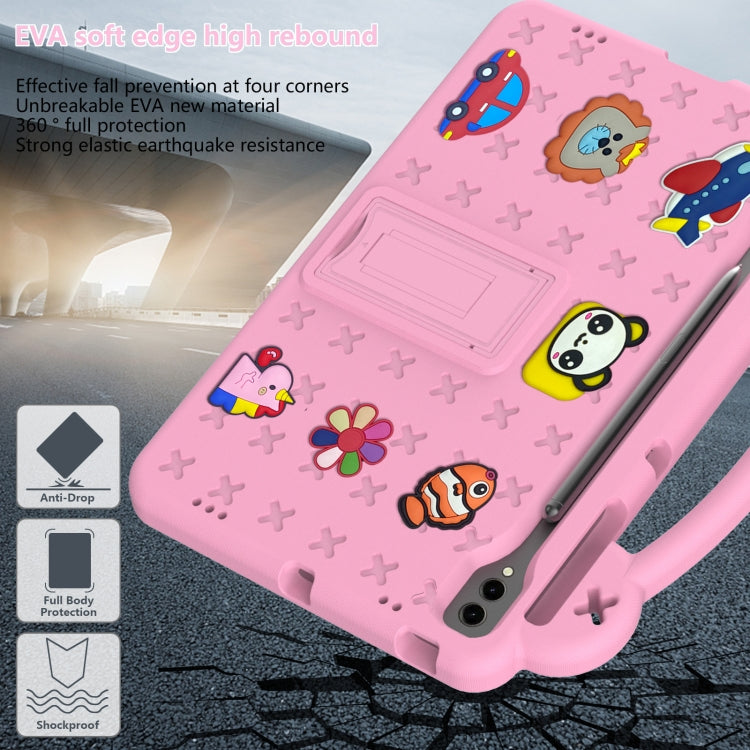 For Samsung Galaxy Tab S8+ 12.4 X800/X806 Handle Kickstand Children EVA Shockproof Tablet Case(Pink) by buy2fix