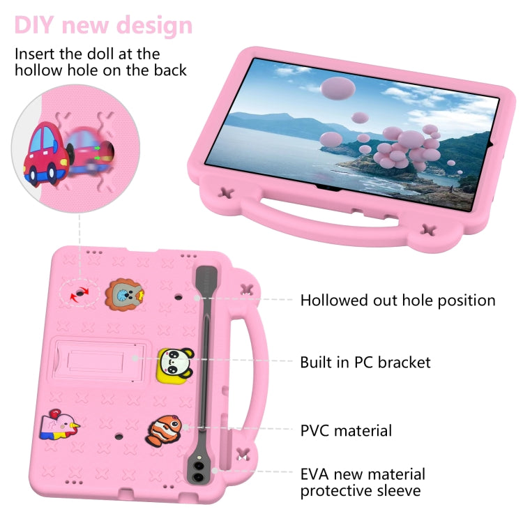 For Samsung Galaxy Tab S8+ 12.4 X800/X806 Handle Kickstand Children EVA Shockproof Tablet Case(Pink) by buy2fix