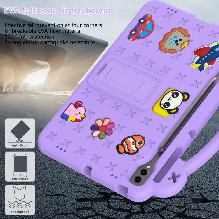 For Samsung Galaxy Tab S8+ 12.4 X800/X806 Handle Kickstand Children EVA Shockproof Tablet Case(Light Purple) by buy2fix