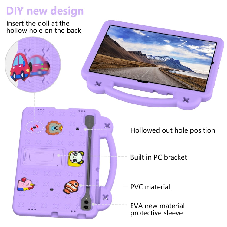 For Samsung Galaxy Tab S8+ 12.4 X800/X806 Handle Kickstand Children EVA Shockproof Tablet Case(Light Purple) by buy2fix