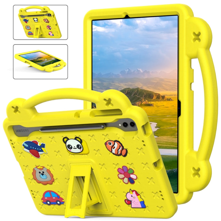 For Samsung Galaxy Tab S8+ 12.4 X800/X806 Handle Kickstand Children EVA Shockproof Tablet Case(Yellow) by buy2fix