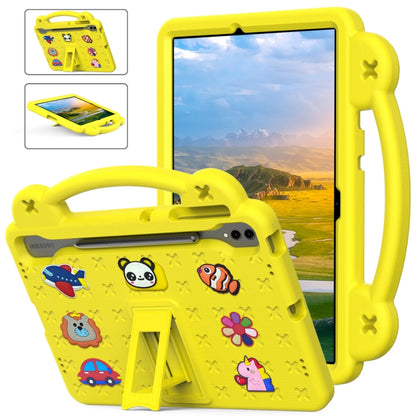 For Samsung Galaxy Tab S8+ 12.4 X800/X806 Handle Kickstand Children EVA Shockproof Tablet Case(Yellow) by buy2fix