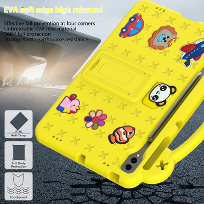 For Samsung Galaxy Tab S8+ 12.4 X800/X806 Handle Kickstand Children EVA Shockproof Tablet Case(Yellow) by buy2fix