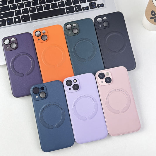 For iPhone 14 Pro Leather All-inclusive MagSafe TPU Phone Case(Purple) by buy2fix