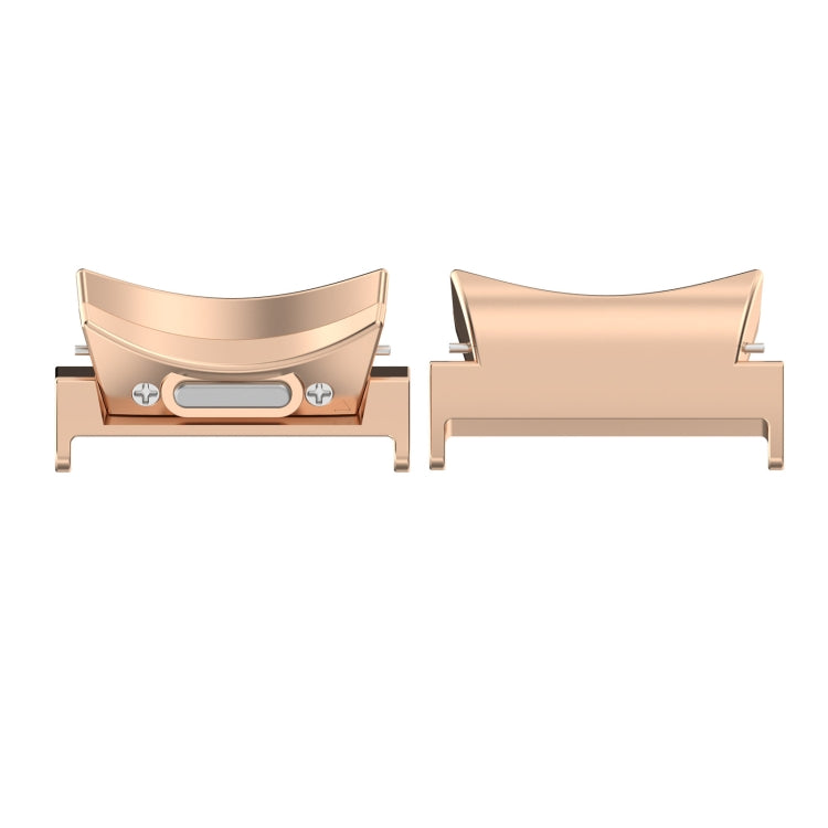 For Samsung Galaxy Watch5 / 5 Pro 20mm 1 Pair Button Style Curved Metal Watch Band Connector(Rose Gold) - Other Parts by buy2fix | Online Shopping UK | buy2fix