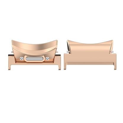 For Samsung Galaxy Watch5 / 5 Pro 20mm 1 Pair Button Style Curved Metal Watch Band Connector(Rose Gold) - Other Parts by buy2fix | Online Shopping UK | buy2fix