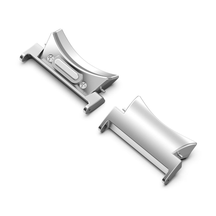 For Samsung Galaxy Watch6 / 6 Classic 22mm 1 Pair Button Style Curved Metal Watch Band Connector(Silver) - Other Parts by buy2fix | Online Shopping UK | buy2fix