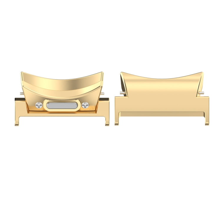 For Samsung Galaxy Watch6 / 6 Classic 22mm 1 Pair Button Style Curved Metal Watch Band Connector(Gold) - Other Parts by buy2fix | Online Shopping UK | buy2fix
