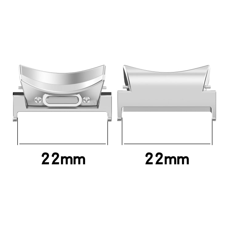 For Samsung Galaxy Watch6 / 6 Classic 22mm 1 Pair Button Style Curved Metal Watch Band Connector(Starlight Color) - Other Parts by buy2fix | Online Shopping UK | buy2fix