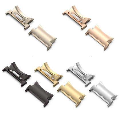 For Samsung Galaxy Watch4 / 4 Classic 46mm 22mm 1 Pair Button Style Curved Metal Watch Band Connector(Silver) - Other Parts by buy2fix | Online Shopping UK | buy2fix