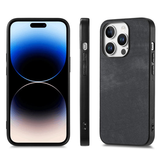 For iPhone 16 Pro Vintage Leather PC Back Cover Phone Case(Black) by buy2fix