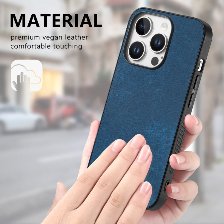 For iPhone 16 Pro Vintage Leather PC Back Cover Phone Case(Blue) - iPhone 16 Pro Cases by buy2fix | Online Shopping UK | buy2fix