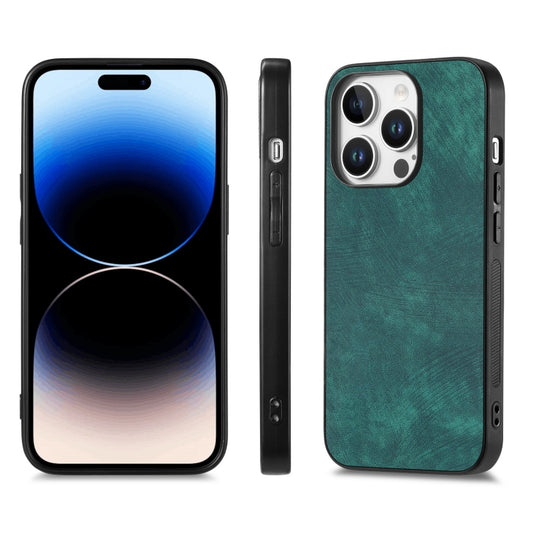 For iPhone 16 Pro Vintage Leather PC Back Cover Phone Case(Green) by buy2fix