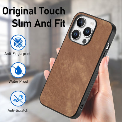 For iPhone 16 Pro Vintage Leather PC Back Cover Phone Case(Brown) - iPhone 16 Pro Cases by buy2fix | Online Shopping UK | buy2fix