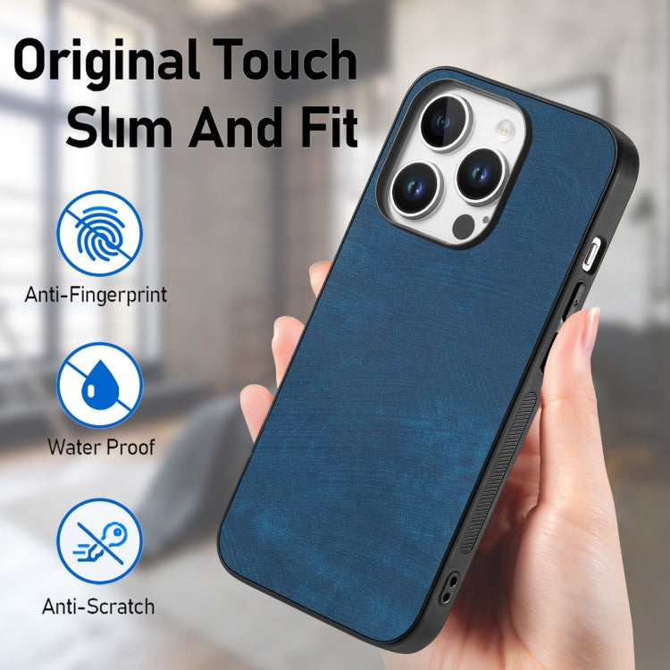 For iPhone 16 Pro Max Vintage Leather PC Back Cover Phone Case(Blue) - iPhone 16 Pro Max Cases by buy2fix | Online Shopping UK | buy2fix